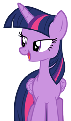 Size: 5690x9704 | Tagged: safe, artist:andoanimalia, derpibooru import, twilight sparkle, twilight sparkle (alicorn), alicorn, pony, amending fences, female, lidded eyes, mare, open mouth, open smile, simple background, smiling, solo, transparent background, vector