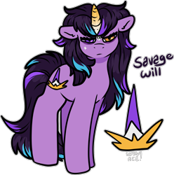 Size: 1660x1676 | Tagged: safe, artist:sexygoatgod, derpibooru import, oc, oc only, oc:savage will, unicorn, adoptable, female, gradient horn, horn, magical lesbian spawn, offspring, parent:starlight glimmer, parent:twilight sparkle, parents:twistarlight, simple background, solo, transparent background