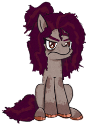 Size: 2580x2940 | Tagged: safe, artist:purppone, ponerpics import, oc, oc:dirty dishes, pony, grumpy, sitting, solo