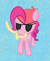 Size: 1434x1764 | Tagged: safe, artist:purppone, ponerpics import, pinkie pie, pony, balloon swords, bandana, eyepatch, pinktober, pinktober 2022, pirate, solo