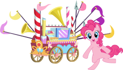 Size: 4000x2299 | Tagged: safe, artist:ambits, derpibooru import, pinkie pie, pony, high res, simple background, solo, transparent background, welcome wagon