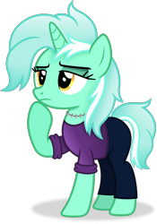 Size: 2536x3630 | Tagged: safe, artist:anime-equestria, derpibooru import, lyra heartstrings, unicorn, alternate hairstyle, clothes, female, horn, jewelry, mare, necklace, simple background, solo, transparent background, vector