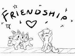 Size: 600x449 | Tagged: artist needed, source needed, safe, derpibooru import, rainbow dash, dog, pegasus, pony, animated, april fools, black and white, bluey, female, grayscale, group, mare, meta, monochrome, perry the platypus, phineas and ferb, pixel art, platypus, quartet, r/place, r/place2023, reddit, salute, simple background, white background