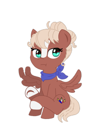 Size: 525x750 | Tagged: safe, artist:maeve, derpibooru import, oc, oc only, oc:penny banks, pegasus, pony, blonde, blue necktie, female, mare, pegasus oc, simple background, sitting, solo, transparent background