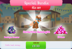 Size: 1269x858 | Tagged: safe, derpibooru import, idw, earth pony, pony, bundle, bush, costs real money, ear piercing, earring, english, female, gameloft, gem, idw showified, jewelry, mannequin, mare, mobile game, my little pony: magic princess, numbers, official, piercing, solo, text, unnamed character, unnamed pony