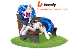 Size: 3850x2620 | Tagged: safe, artist:singovih, derpibooru import, dj pon-3, vinyl scratch, pony, unicorn, advertisement, advertising, boosty, daring do and the sapphire statue, female, mare, money, simple background, support, white background