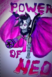 Size: 2481x3652 | Tagged: safe, artist:mettaton neo, derpibooru import, oc, oc only, oc:mettaton, oc:меттатон, pegasus, pony, photo, solo, traditional art