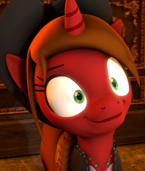 Size: 741x879 | Tagged: safe, artist:alcohors, derpibooru import, oc, oc:essy ferguson, pony, unicorn, 3d, clothes, female, hat, mare, solo