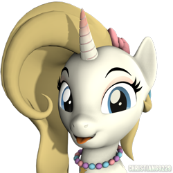 Size: 1080x1080 | Tagged: safe, artist:christian69229, derpibooru import, oc, oc only, oc:decora, pony, unicorn, 3d, :p, bust, horn, looking at you, portrait, simple background, solo, source filmmaker, tongue, tongue out, transparent background, unicorn oc