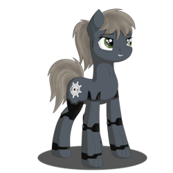 Size: 2000x2000 | Tagged: safe, artist:zocidem, derpibooru import, oc, oc only, oc:headspace, earth pony, pony, augmented, digital art, ponytail, simple background, solo, standing, transparent background