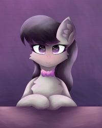 Size: 1586x1983 | Tagged: safe, artist:gaffy, derpibooru import, octavia melody, earth pony, bowtie, chest fluff, cute, ear fluff, ears, female, looking at you, mare, smiling