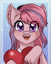 Size: 2160x2700 | Tagged: safe, artist:duskooky, artist:kooky, derpibooru import, oc, oc only, oc:sweet haze, pony, cute, ear fluff, ears, femboy, hat, heart, looking at you, male, open mouth, simple background, smiling, smiling at you, unshorn fetlocks