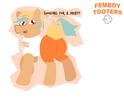 Size: 1901x1531 | Tagged: safe, artist:epsipepnsfw, derpibooru import, oc, oc only, oc:aggro swerve, pony, butt, fart fetish, femboy hooters, femboy tooters, fetish, gay, implied farting, male, plot, simple background, solo, white background