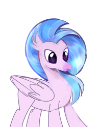 Size: 2324x2963 | Tagged: artist needed, safe, derpibooru import, silverstream, hippogriff, black eye, female, simple background, solo, white background