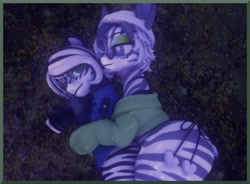 Size: 1890x1391 | Tagged: safe, artist:gooey, derpibooru import, oc, zebra, 3d, cuddling, explicit source, second life, spooning