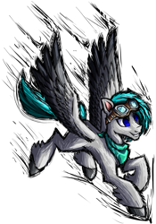 Size: 1776x2539 | Tagged: safe, artist:redahfuhrerking, derpibooru import, oc, oc only, oc:avery, pegasus, pony, them's fightin' herds, colored wings, community related, goggles, male, multicolored wings, simple background, solo, stallion, transparent background, wings