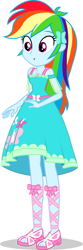 Size: 598x1797 | Tagged: safe, artist:dustinwatsongkx, derpibooru import, rainbow dash, human, equestria girls, accessory swap, clothes swap, confused, female, fluttershy boho dress, geode of fauna, magical geodes, simple background, solo, transparent background, vector