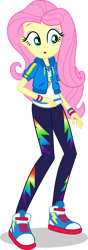 Size: 633x1800 | Tagged: safe, artist:dustinwatsongkx, derpibooru import, fluttershy, human, equestria girls, accessory swap, clothes swap, confused, female, geode of super speed, magical geodes, simple background, solo, transparent background, vector