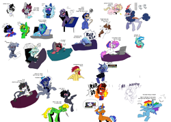 Size: 4232x3032 | Tagged: safe, artist:kreeeeeez, derpibooru import, oc, oc:baked_horse, oc:firebolt, oc:gabri, oc:inky doodle, oc:john capcom, oc:littleshyfim, oc:lokloy, oc:sky arrow, oc:spark bug, 1000 hours in ms paint, july fools, pixel art, r/place, r/place2023, reddit, scarletsketch, simple background, stylistic suck, white background