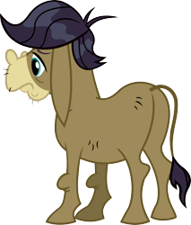 Size: 3002x3523 | Tagged: safe, artist:porygon2z, derpibooru import, cranky doodle donkey, donkey, a friend in deed, season 2, butt, hair, male, plot, rear view, sad, simple background, solo, transparent background, unamused, vector