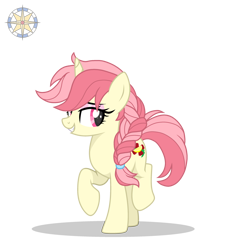 Size: 3000x3000 | Tagged: safe, artist:r4hucksake, derpibooru import, oc, oc only, oc:lemonberry, pony, unicorn, braid, braided ponytail, female, high res, mare, ponytail, simple background, solo, transparent background