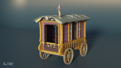 Size: 1920x1080 | Tagged: safe, artist:pontiak, derpibooru import, 3d, blender, trixie's wagon, wagon