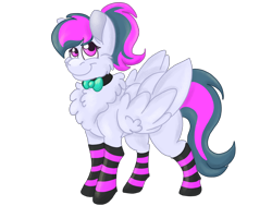 Size: 2500x2000 | Tagged: safe, artist:euspuche, derpibooru import, oc, oc only, clothes, full body, looking at you, simple background, smiling, socks, solo, striped socks, transparent background