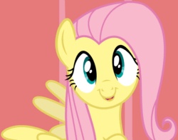 Size: 702x551 | Tagged: safe, artist:ambits, derpibooru import, fluttershy, pony, putting your hoof down, animated, eye shimmer, gif, scene interpretation, solo