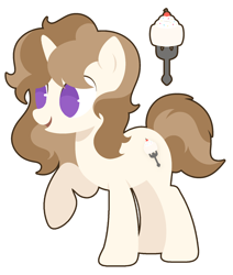 Size: 1762x2077 | Tagged: artist needed, safe, derpibooru import, oc, oc only, oc:fluffymarsh, unicorn, brown mane, cute, cutie mark, female, happy, mare, minimalist, purple eyes, raised hoof, raised leg, silly, simple background, transparent background