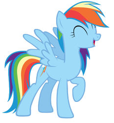 Size: 7000x7500 | Tagged: safe, artist:tardifice, derpibooru import, rainbow dash, pegasus, pony, ^^, eyes closed, female, mare, raised hoof, raised leg, simple background, solo, transparent background, vector