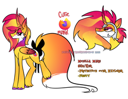 Size: 6000x4667 | Tagged: artist needed, safe, derpibooru import, oc, alicorn, pony, unicorn, alicorn oc, concave belly, curved horn, dithering, firefox, gradient mane, gradient tail, horn, internet browser, long tail, ponified, raised leg, simple background, slim, species swap, tail, thin, unshorn fetlocks, white background, wings