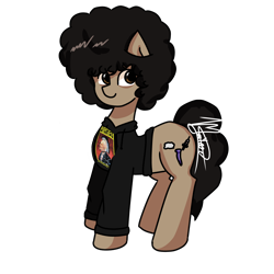 Size: 2048x2048 | Tagged: safe, artist:dementedmayor, derpibooru import, oc, oc only, oc:kalinkafn, earth pony, pony, art, black hair, black mane, black power, black tail, brown eyes, clothes, cutie mark, digital, digital art, drawing, fluffy, fluffy hair, hair, hoodie, photo, simple background, solo, tail, transparent background