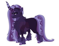 Size: 3500x2700 | Tagged: safe, artist:gigason, derpibooru import, oc, oc only, oc:blackberry, pony, unicorn, braid, braided tail, cloven hooves, female, mare, obtrusive watermark, simple background, solo, tail, transparent background, unshorn fetlocks, watermark