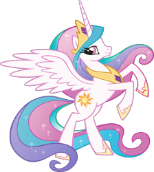 Size: 2677x2991 | Tagged: safe, derpibooru import, princess celestia, alicorn, pony, g4, .svg available, female, mare, official, rampant, simple background, sinister, solo, stock vector, svg, transparent background, vector