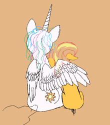 Size: 606x690 | Tagged: safe, derpibooru import, princess celestia, sunset shimmer, equestria girls 10th anniversary, hug, sketch