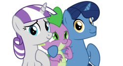 Size: 803x435 | Tagged: safe, editor:undeadponysoldier, night light, spike, twilight velvet, dragon, pony, unicorn, adopted, daaaaaaaaaaaw, family, father and child, father and son, fatherly love, female, hug, husband and wife, male, mare, married couple, mother and child, mother and son, motherly love, parent and child, parenting, simple background, spikelove, stallion, transparent background