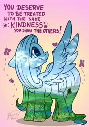 Size: 2048x2896 | Tagged: safe, artist:julunis14, derpibooru import, fluttershy, butterfly, pegasus, pony, field, gradient background, scenery, smiling, solo, spread wings, tree, wings