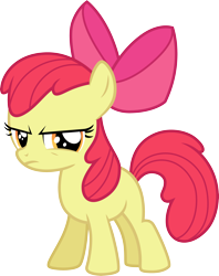 Size: 3000x3793 | Tagged: safe, artist:cloudy glow, derpibooru import, apple bloom, earth pony, pony, one bad apple, .ai available, adorabloom, apple bloom is not amused, cute, female, filly, foal, simple background, solo, transparent background, unamused, vector
