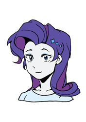 Size: 2480x3508 | Tagged: safe, artist:yanming98294, derpibooru import, rarity, human, equestria girls, bust, looking at you, simple background, smiling, solo, white background