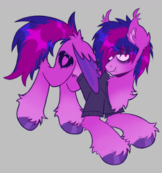 Size: 1725x1845 | Tagged: safe, artist:mxmx fw, derpibooru import, bat pony, pony, bat wings, chest fluff, clothes, ear fluff, ears, emo, eyeliner, eyeshadow, fall out boy, fangs, folded wings, hoof fluff, hoof polish, looking at you, makeup, male, messy mane, pete wentz, ponified, shirt, smiling, smiling at you, solo, species swap, tail, tail fluff, two toned mane, unshorn fetlocks, wings