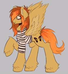 Size: 1900x2050 | Tagged: safe, artist:mxmx fw, derpibooru import, pegasus, pony, clothes, emo, eyeliner, female, hayley williams, makeup, mare, messy mane, paramore, ponified, raised hoof, raised leg, shirt, solo, species swap, spread wings, stripes, wings