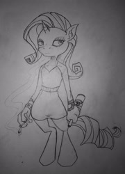 Size: 2124x2958 | Tagged: safe, derpibooru import, rarity, anthro, human, concept art, female, humanized, solo, traditional art