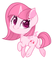 Size: 878x1042 | Tagged: safe, artist:flapsy-puff, artist:tanahgrogot, derpibooru import, oc, oc:annisa trihapsari, alicorn, earth pony, pony, annibutt, butt, chibi, earth pony oc, female, heart, heart eyes, looking at you, looking back, looking back at you, magic, mare, plot, simple background, smiling, smiling at you, solo, transparent background, wingding eyes