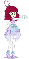 Size: 1199x2432 | Tagged: safe, artist:skyfallfrost, derpibooru import, oc, oc only, oc:lavender doodles, equestria girls, bare shoulders, clothes, dress, female, simple background, sleeveless, solo, strapless, transparent background