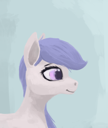 Size: 1162x1374 | Tagged: safe, artist:pinkchalk, derpibooru import, pony, female, mare, painting, profile, side view, smiling, solo