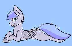 Size: 2956x1909 | Tagged: safe, alternate version, artist:dsksh, derpibooru import, oc, oc only, oc:discoordination, pegasus, concave belly, folded wings, looking at you, lying, male, pegasus oc, simple background, solo, stallion, tongue, tongue out, wings