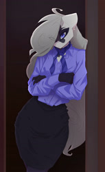 Size: 2308x3776 | Tagged: safe, artist:ignisnsfw, derpibooru import, oc, oc only, oc:lua, anthro, business suit, businessmare, clothes, kyrion, solo