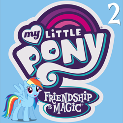 Size: 5252x5250 | Tagged: safe, derpibooru import, rainbow dash, pegasus, pony, album cover, female, mare, my little pony logo, number