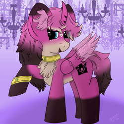 Size: 3000x3000 | Tagged: safe, artist:spiroudada, derpibooru import, oc, oc only, alicorn, pony, cute, gold, jewelry, pink, princess, simple background, smiling, solo