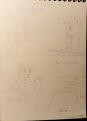 Size: 2213x3083 | Tagged: safe, artist:adamv20, derpibooru import, oc, oc only, atg 2023, desk, monitor, newbie artist training grounds, solo, traditional art